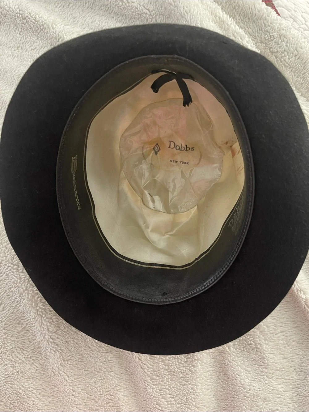 Dobbs Classic Black Bowler Hat with Gold Buckle Women’s M L